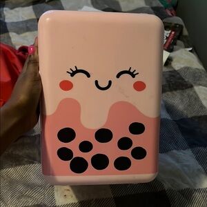 Pink and Black Bath & Body Tool with Smiley Design